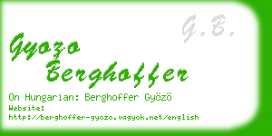 gyozo berghoffer business card