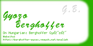 gyozo berghoffer business card